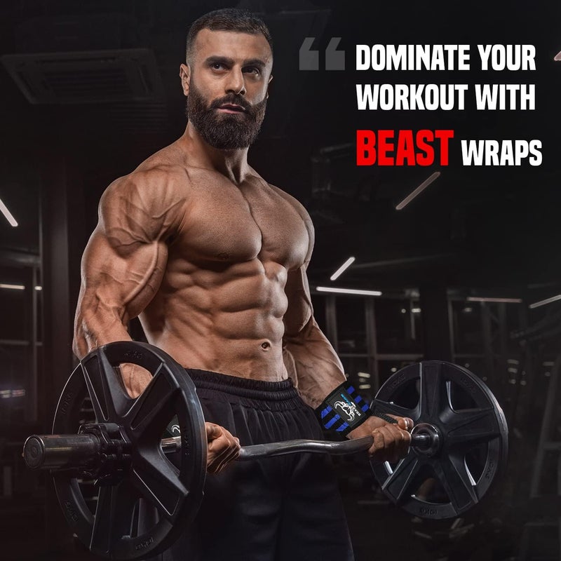 BEAST RAGE Wrist Wraps for Weightlifting - Adjustable Lifting Straps With Thumb Loop for Enhanced Gym Support, Powerlifting, Bodybuilding and Workout - Image 5